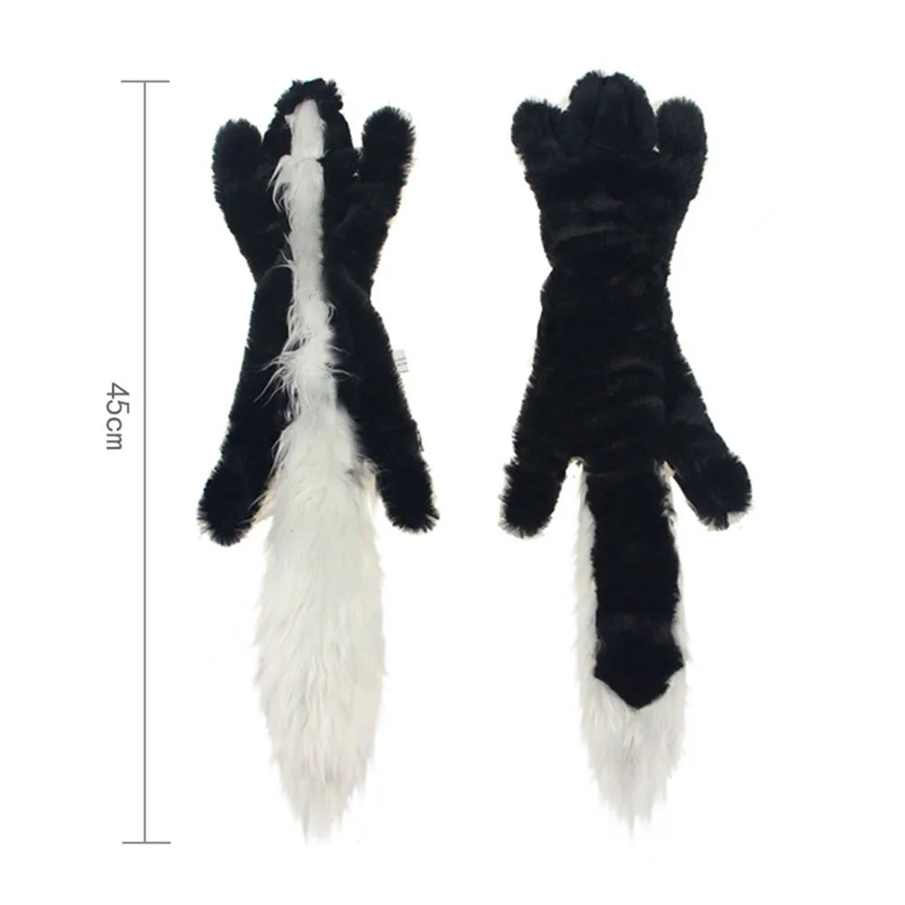 Durable Stuffingless Animal Plush Dog Toy with Squeakers - Funny Simulated Animal Design for Chewing and Play