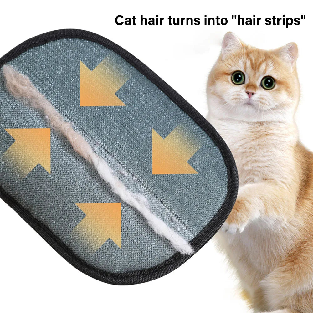 Pet Grooming Gloves - Static Dusting Brush for Effective Removal of Dog and Cat Hair from Furniture, Carpets, and Clothing