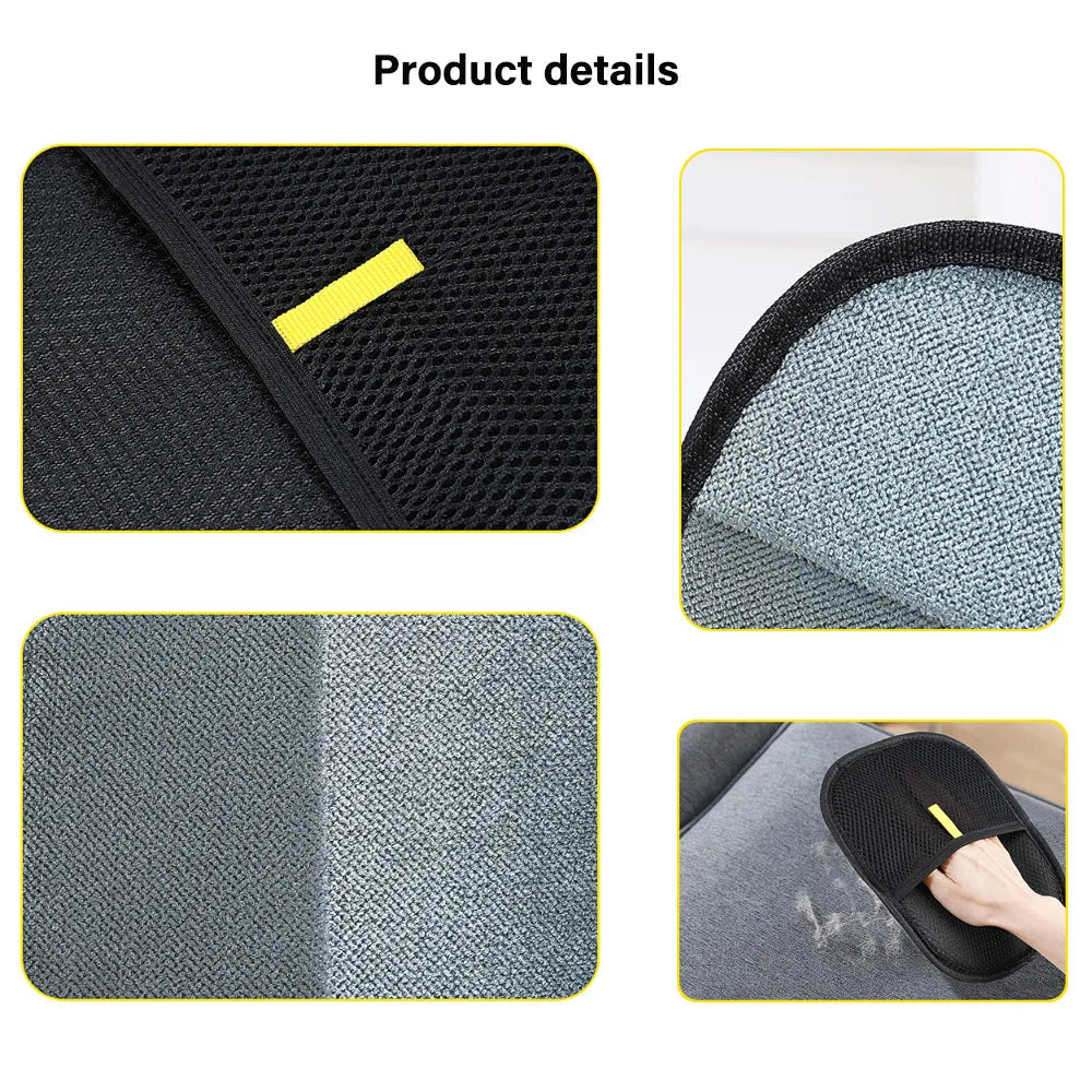 Pet Grooming Gloves - Static Dusting Brush for Effective Removal of Dog and Cat Hair from Furniture, Carpets, and Clothing