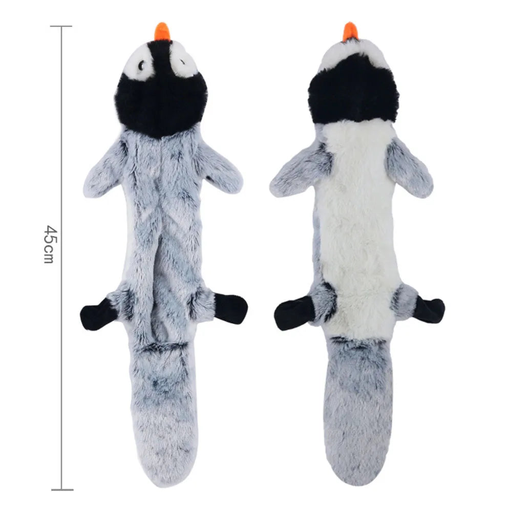Durable Stuffingless Animal Plush Dog Toy with Squeakers - Funny Simulated Animal Design for Chewing and Play