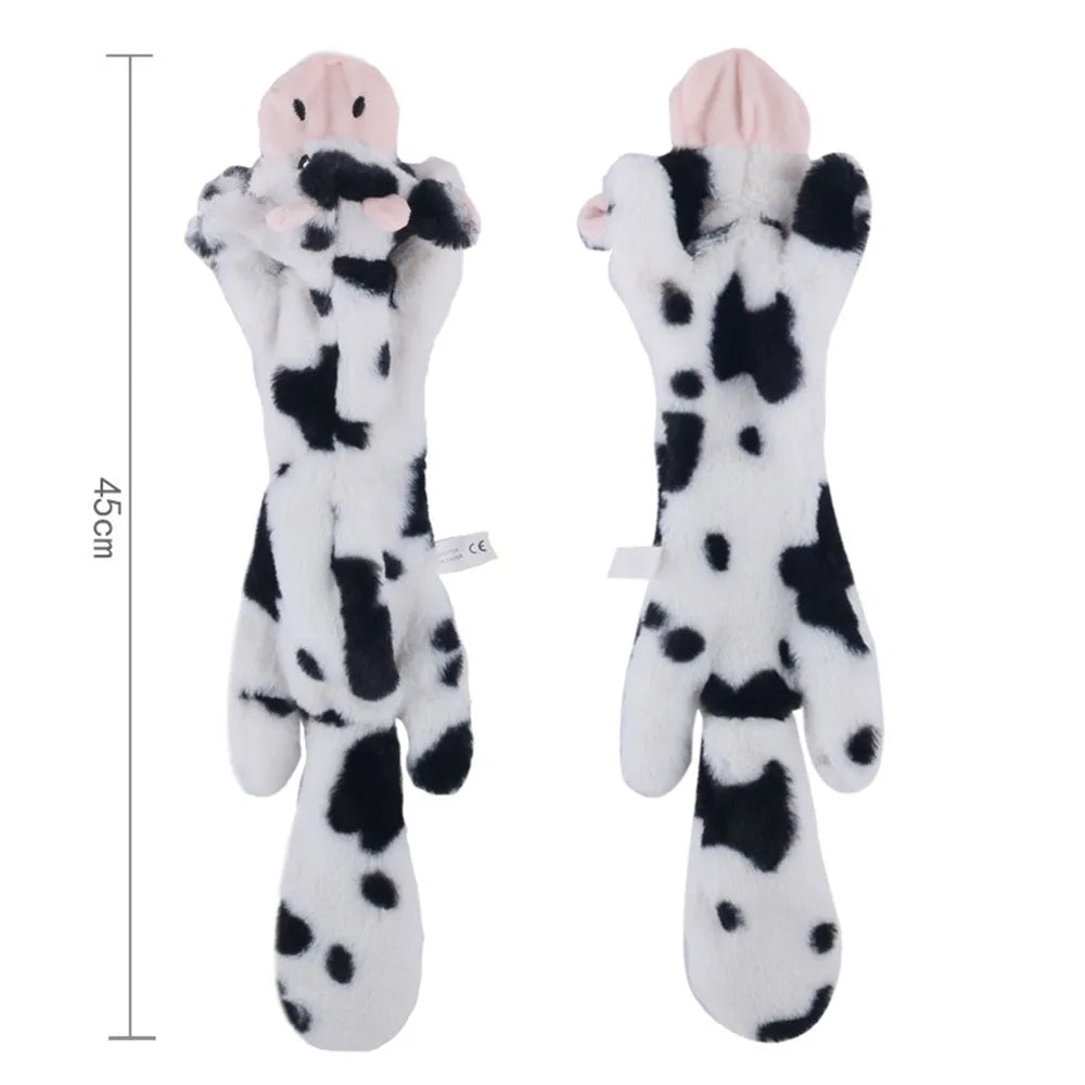 Durable Stuffingless Animal Plush Dog Toy with Squeakers - Funny Simulated Animal Design for Chewing and Play
