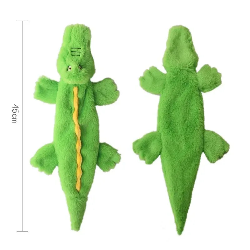 Durable Stuffingless Animal Plush Dog Toy with Squeakers - Funny Simulated Animal Design for Chewing and Play