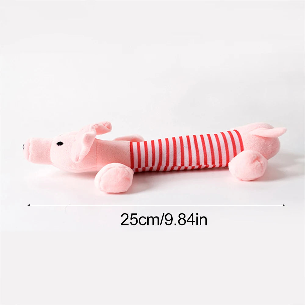 Durable Stuffingless Animal Plush Dog Toy with Squeakers - Funny Simulated Animal Design for Chewing and Play