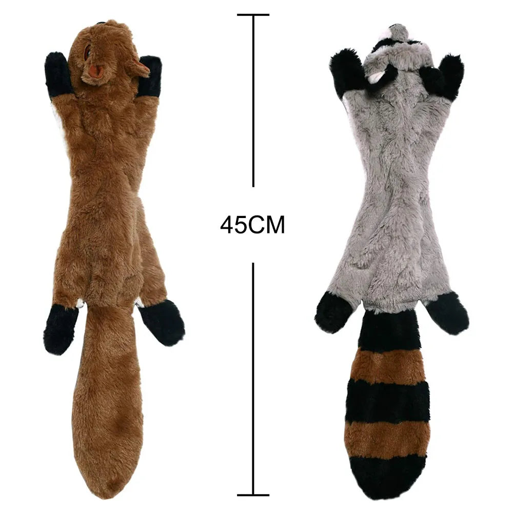 Durable Stuffingless Animal Plush Dog Toy with Squeakers - Funny Simulated Animal Design for Chewing and Play