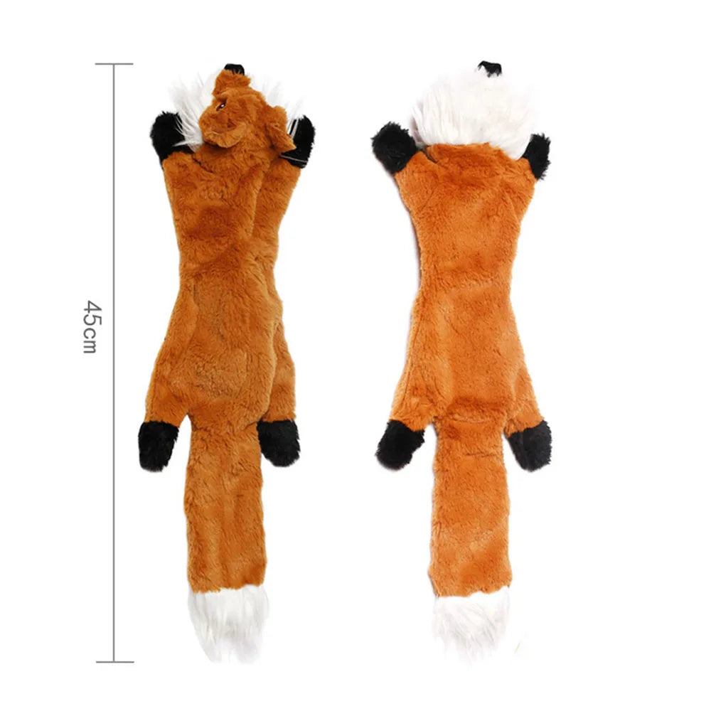 Durable Stuffingless Animal Plush Dog Toy with Squeakers - Funny Simulated Animal Design for Chewing and Play