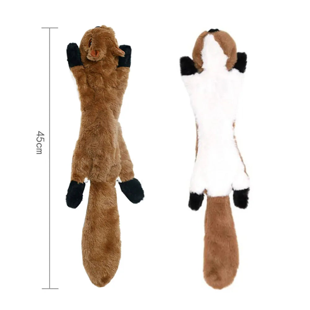 Durable Stuffingless Animal Plush Dog Toy with Squeakers - Funny Simulated Animal Design for Chewing and Play