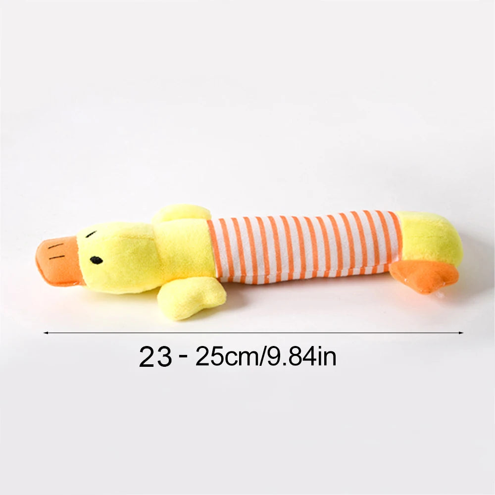 Durable Stuffingless Animal Plush Dog Toy with Squeakers - Funny Simulated Animal Design for Chewing and Play