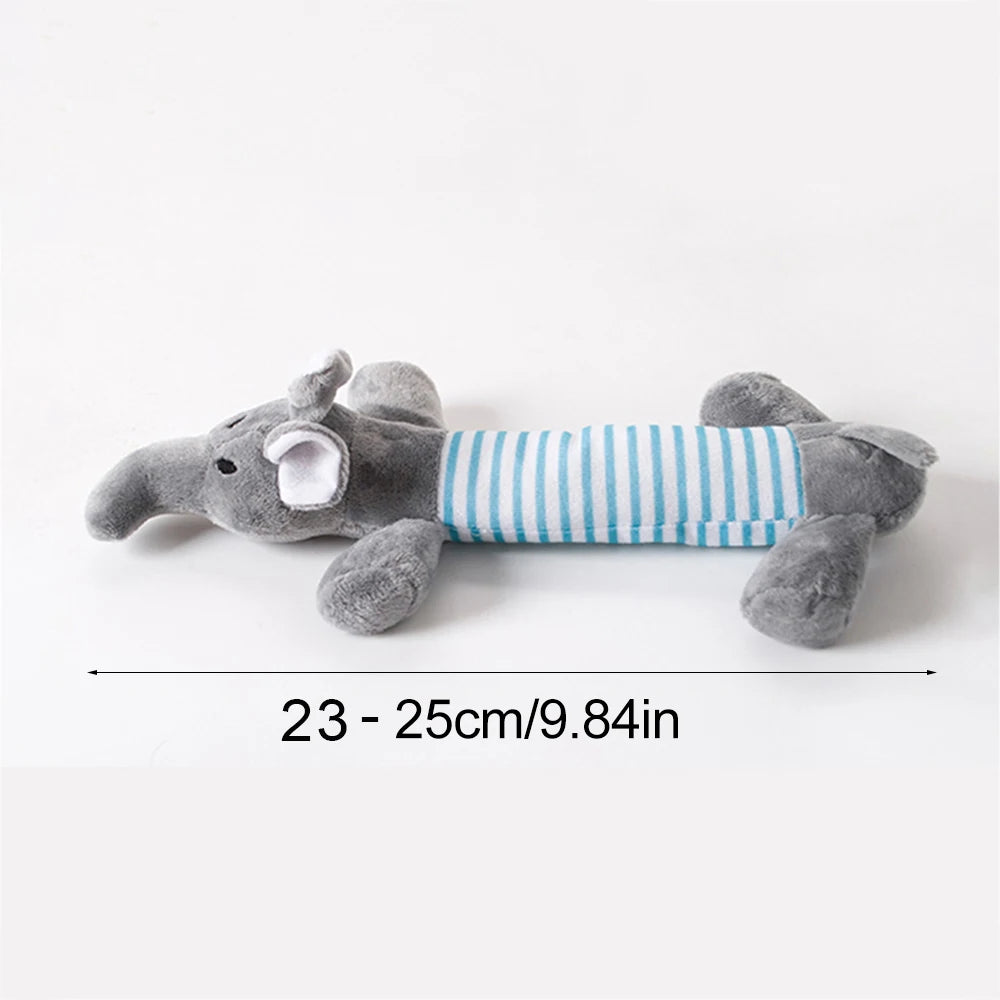 Durable Stuffingless Animal Plush Dog Toy with Squeakers - Funny Simulated Animal Design for Chewing and Play
