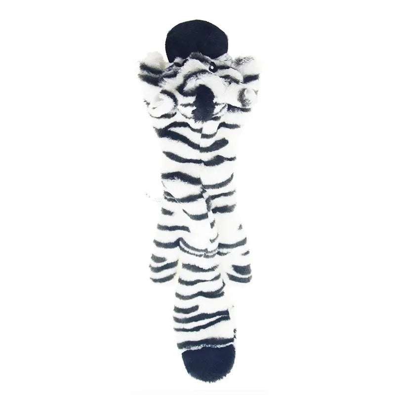 Durable Stuffingless Animal Plush Dog Toy with Squeakers - Funny Simulated Animal Design for Chewing and Play