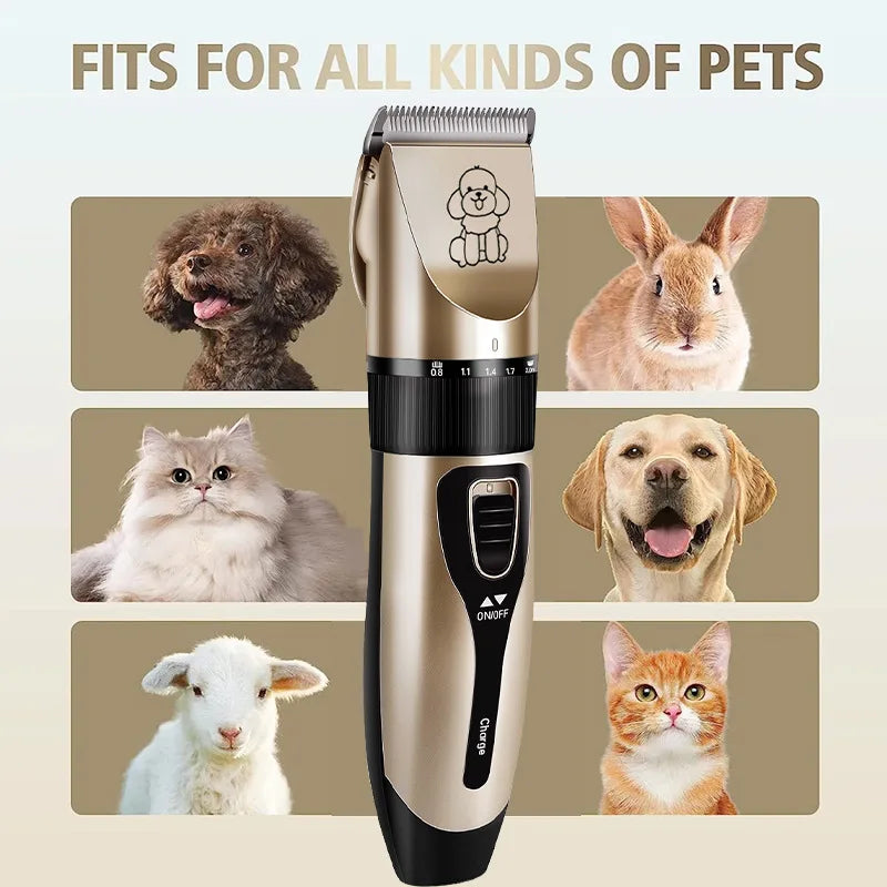 Professional Electric Pet Hair Clipper Set - Silent, USB Rechargeable Grooming Tool for Cats and Dogs