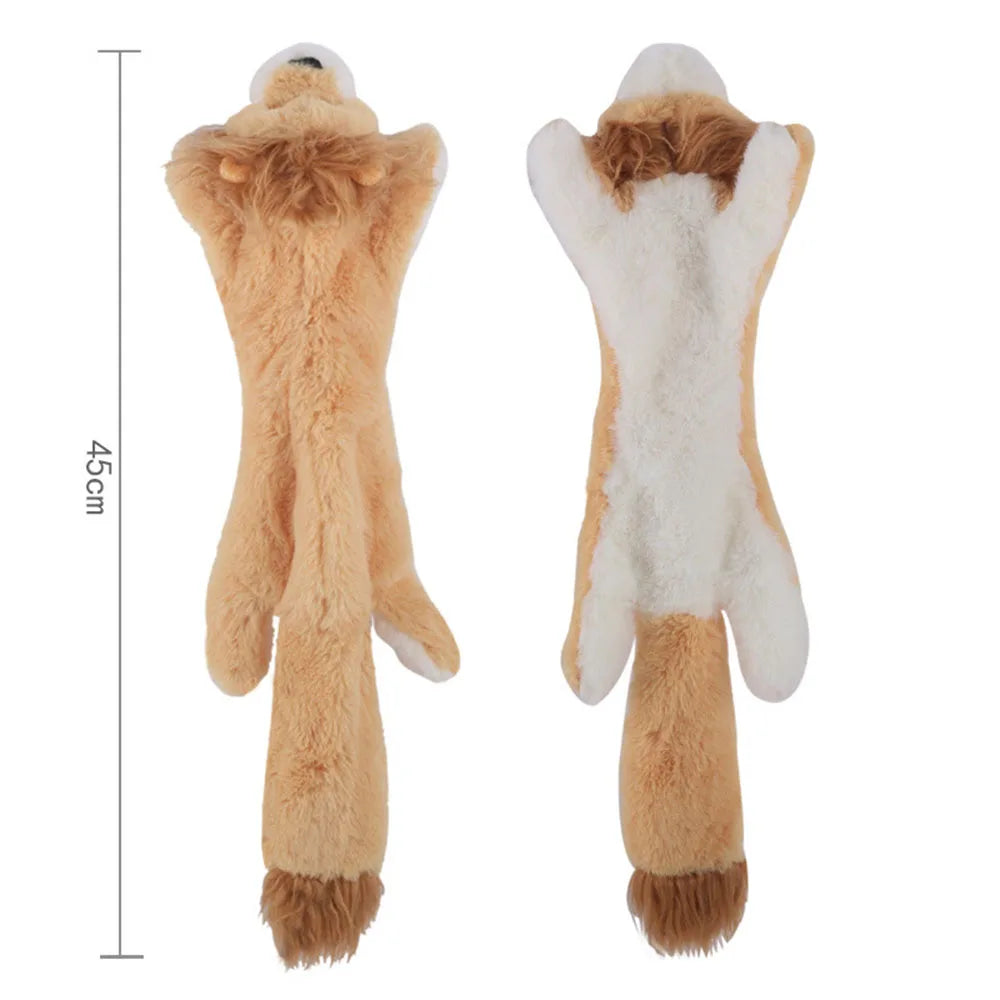 Durable Stuffingless Animal Plush Dog Toy with Squeakers - Funny Simulated Animal Design for Chewing and Play