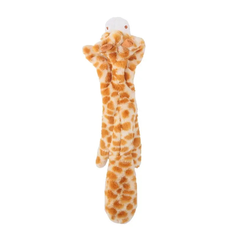 Durable Stuffingless Animal Plush Dog Toy with Squeakers - Funny Simulated Animal Design for Chewing and Play